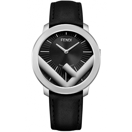F710011011 Fendi Run Away 41mm Mens Watch Black Dial Steel Case