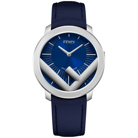 F710013031 Fendi Run Away 41mm Mens Watch Blue Dial Silver Case