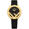 F710431011 Fendi Run Away 36mm Yellow Gold Black Dial Watch