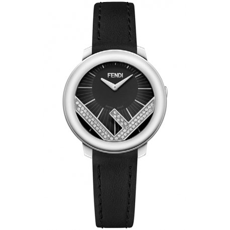F710021011C0 Fendi Run Away 28mm Diamond Black Dial Watch