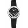 F710021011C0 Fendi Run Away 28mm Diamond Black Dial Watch