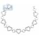 14K White Gold 2.75 ct Diamond Open Heart Womens Bracelet