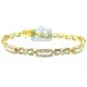 14K Yellow Gold 2.43 ct Diamond Slim Link Womens Bracelet
