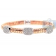 14K Rose Gold 0.54 ct Diamond Station Womens Cuff Bracelet