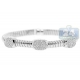 14K White Gold 0.54 ct Diamond Station Womens Cuff Bracelet