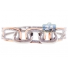 Womens Diamond Rectangle Link Bracelet 14K White Gold 0.58 ct