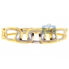 Womens Diamond Rectangle Link Bracelet 14K Yellow Gold 0.61 ct