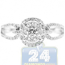 14K White Gold High Top 0.59 ct Diamond Engagement Ring