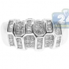 14K White Gold 0.80 ct Mixed Diamond Womens Wide Band Ring