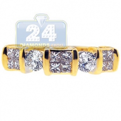 14K Yellow Gold 1.14 ct Mixed Cut Diamond Womens Ring