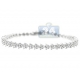 14K White Gold 3.59 ct Diamond Cluster Womens Tennis Bracelet