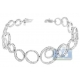 14K White Gold 1.80 ct Diamond Open Circle Womens Bracelet