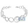 Womens Diamond Open Circle Bracelet 14K White Gold 1.80 ct 7.5"