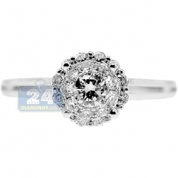 14K White Gold High Set 0.58 ct Diamond Engagement Ring