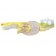 14K Yellow Gold 2.00 ct Diamond Womens Round Bangle Bracelet