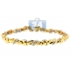 14K Yellow Gold 0.35 ct Diamond Wave Womens Tennis Bracelet