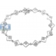 14K White Gold 1.00 ct Diamond Square Link Womens Bracelet