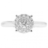14K White Gold 0.47 ct Diamond Cluster Womens Engagement Ring