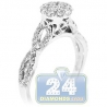 14K White Gold 1 ct Diamond Womens Vintage Infinity Engagement Ring