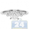 14K White Gold 0.45 ct Diamond Cluster Vintage Engagement Ring