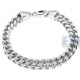 10K White Gold Hollow Franco Mens Bracelet 8 mm 9 Inches