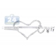 14K White Gold 0.63 ct Diamond Womens Heart Bangle Bracelet