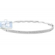 Hammered 14K White Gold 0.39 ct Diamond Womens Bangle Bracelet