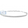 Womens Diamond Hammered Bangle Bracelet 14K White Gold 0.39 ct