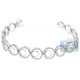 14K White Gold 1.60 ct Diamond Circle Link Womens Bracelet