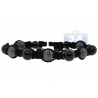 Black Diamond Bead Shambala Adjustable Bracelet Stainless Steel