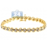 Womens Diamond X Link Tennis Bracelet 14K Yellow Gold 1.70 ct