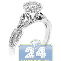 14K White Gold 0.97 ct Diamond Infinity Engagement Ring