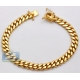 10K Yellow Gold Miami Cuban Link Mens Bracelet 9 mm 9 Inches