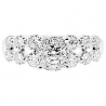 14K White Gold 0.78 ct Two Row Diamond Vintage Engagement Ring