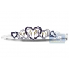 Womens Colored Diamond Hearts Bangle Bracelet 14K White Gold 7"