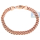 10K Rose Gold Franco Link Mens Bracelet 6 mm 9 Inches