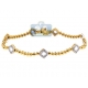 14K Yellow Gold 0.50 ct Diamond Station Womens Tennis Bracelet