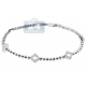 14K White Gold 0.50 ct Diamond Station Womens Tennis Bracelet