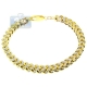 10K Two Tone Gold Franco Diamond Cut Mens Bracelet 6 mm 9 Inch