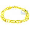 Solid 10K Yellow Gold Solid Mariner Link Mens Bracelet 11mm 9.5"