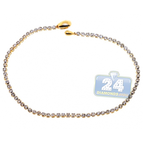 Womens Diamond Tennis Bracelet 14K Yellow Gold 1.53 ct 2mm 7"