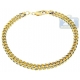 10K Two Tone Gold Franco Diamond Cut Mens Bracelet 5 mm 10 Inch