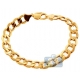 10K Yellow Gold Hollow Flat Cuban Mens Bracelet 11 mm 9 Inches