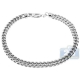 10K White Gold Franco Diamond Cut Mens Bracelet 5 mm 9 3/4 Inch