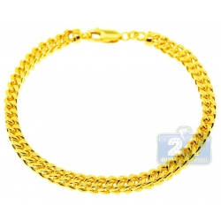 10K Yellow Gold Franco Diamond Cut Mens Bracelet 5 mm 9 1/2 Inch