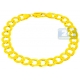 10K Yellow Gold Flat Cuban Diamond Cut Mens Bracelet 10 mm 9 Inch