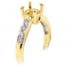 14K Yellow Gold 0.35 ct Round Diamond Semi Mount Engagement Ring