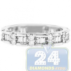 14K White Gold 0.99 ct Mixed Diamond Womens Band Ring