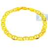 Solid 10K Yellow Gold Mariner Anchor Link Mens Bracelet 8mm 9"