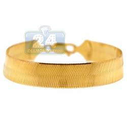10K Yellow Gold Flexible Herringbone Womens Bracelet 12mm 8.25"